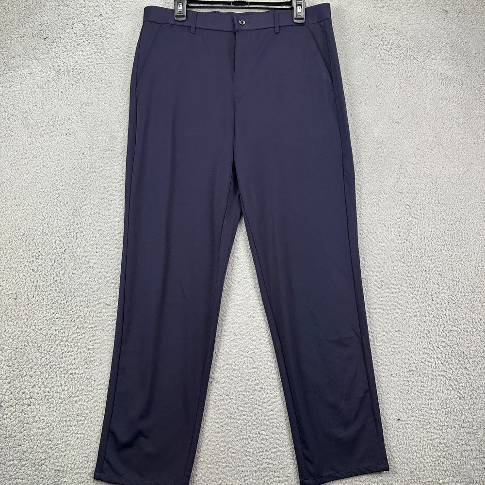 Timeless Flex Pants Dress Mens 34X30 Blue Stretch Flat Front Straight Leg NEW